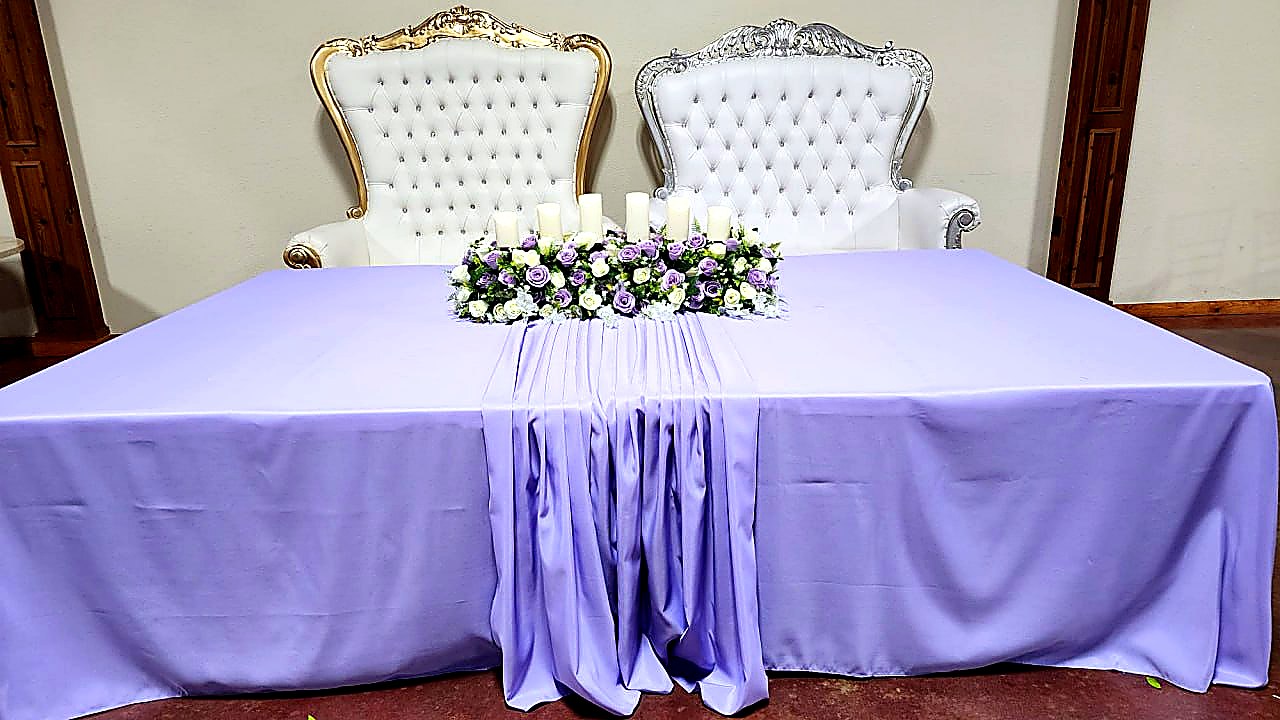 Elegant floral centerpiece at Golden Petals Reception Hall